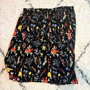 Old navy black and floral midi skirt, size XL